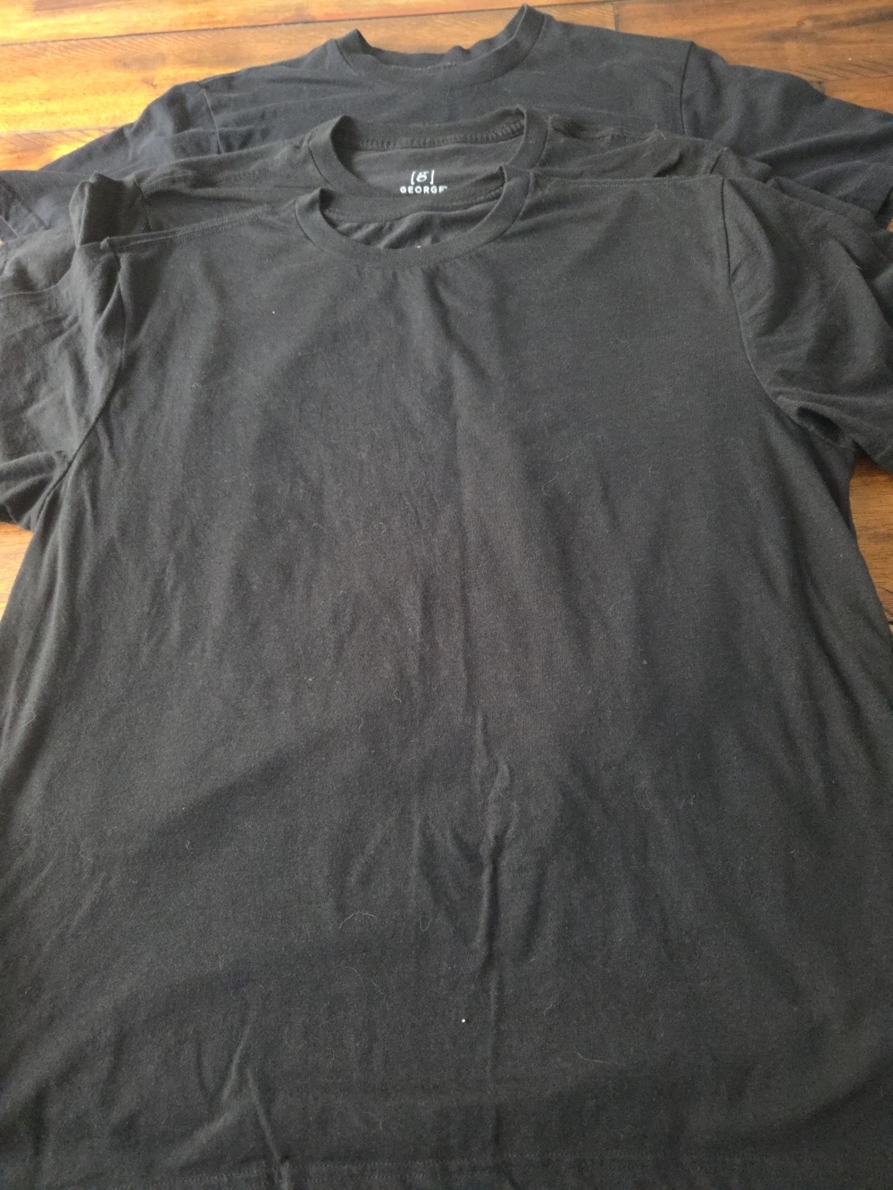 GEORGE/ St. John's Bay Men’s Lot Of 3 Large Short Sleeve Crew Tee  T-Shirt Black